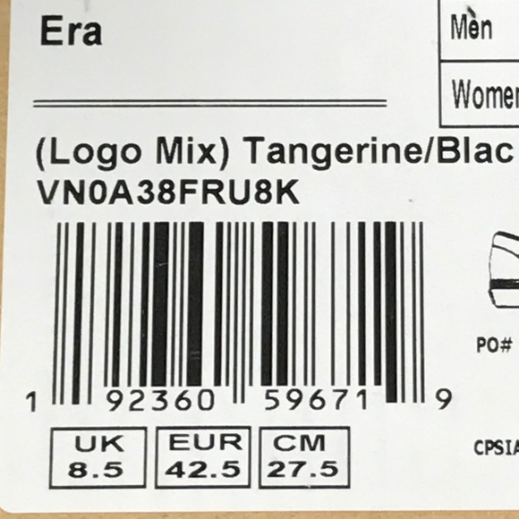 Vans Era Logo Mix Tangerine Black - Picture 8 of 8